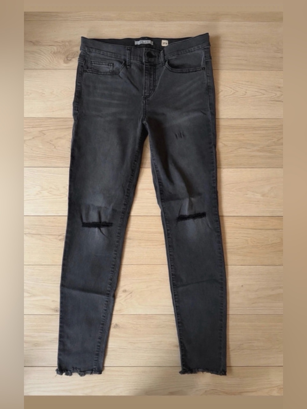 Black Label Women's Washed Black Ripped Skinny Jeans
